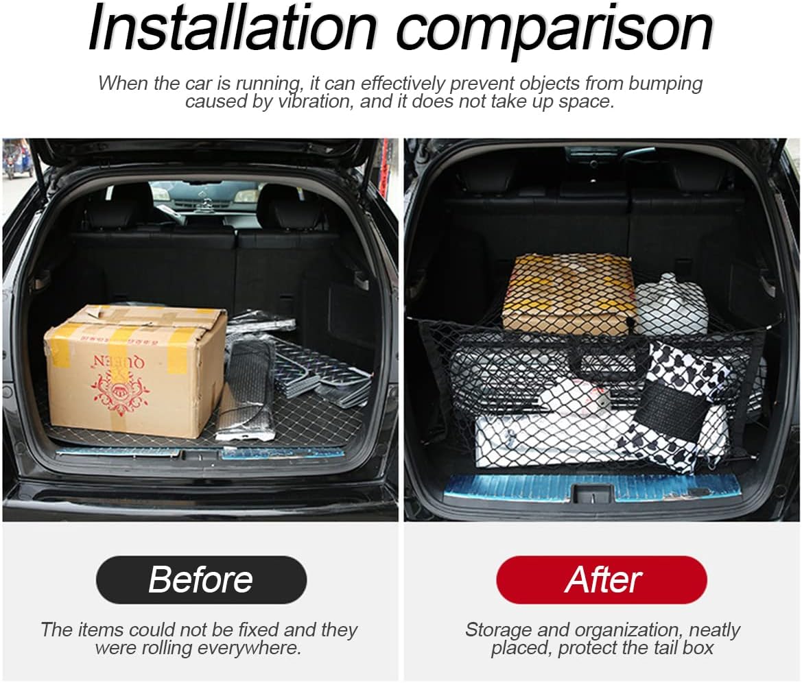 Adjustable Elastic Car Trunk Cargo Net, 43.3x 15.8